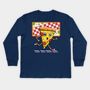 Pizza Run Kids Long Sleeve T-Shirt